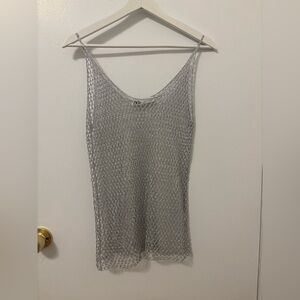 Zara Silver Mesh Camisole Top